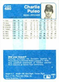 Charlie Puleo  baseball card collectible - Main Image 2