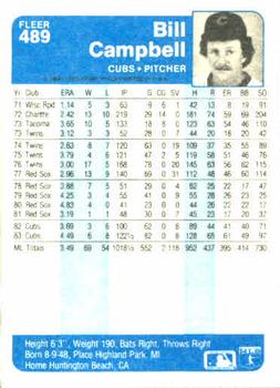 Bill Campbell  baseball card collectible - Main Image 2