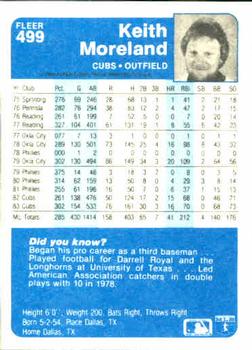 Keith Moreland  baseball card collectible - Main Image 2