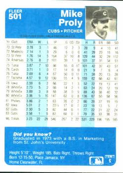 Mike Proly  baseball card collectible - Main Image 2