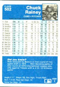 Chuck Rainey  baseball card collectible - Main Image 2