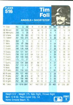 Tim Foli  baseball card collectible - Main Image 2