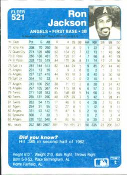 Ron Jackson  baseball card collectible - Main Image 2