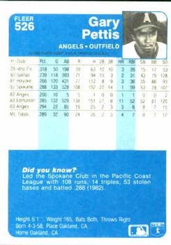 Gary Pettis  baseball card collectible - Main Image 2