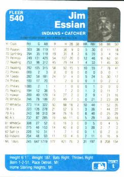 Jim Essian  baseball card collectible - Main Image 2