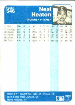 Neal Heaton  baseball card collectible - Main Image 2