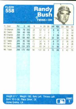 Randy Bush  baseball card collectible - Main Image 2