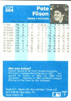 Pete Filson  baseball card collectible - Main Image 2