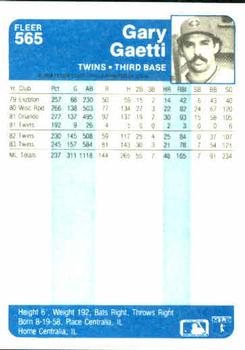 Gary Gaetti  baseball card collectible - Main Image 2