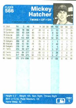 Mickey Hatcher  baseball card collectible - Main Image 2