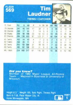Tim Laudner  baseball card collectible - Main Image 2