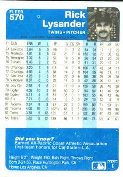 Rick Lysander  baseball card collectible - Main Image 2