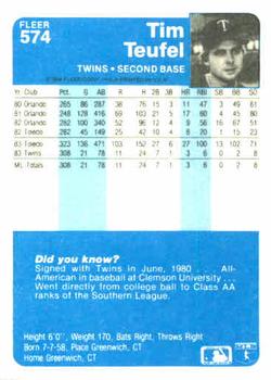Tim Teufel  baseball card collectible - Main Image 2