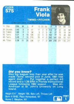 Frank Viola  baseball card collectible - Main Image 2