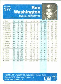 Ron Washington  baseball card collectible - Main Image 2