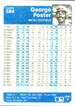 George Foster  baseball card collectible - Main Image 2