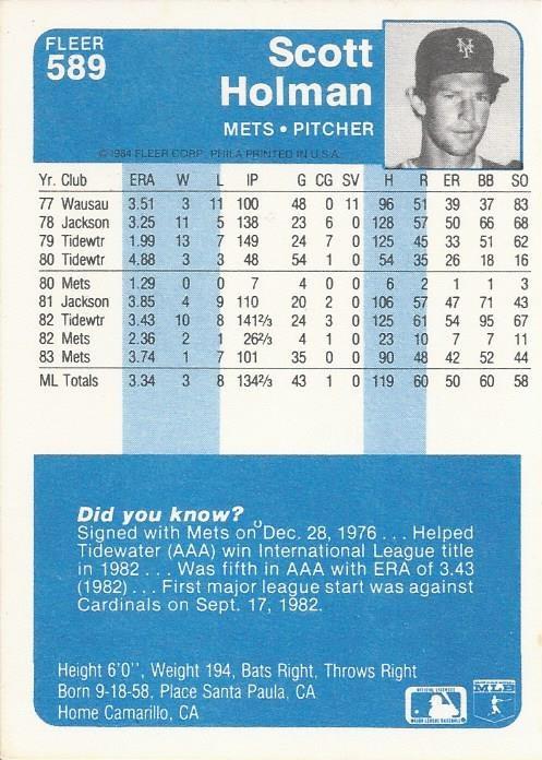 Scott Holman  baseball card collectible - Main Image 2