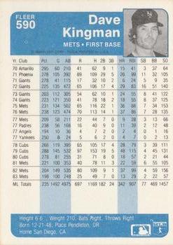 Dave Kingman  baseball card collectible - Main Image 2