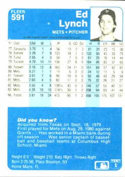 Ed Lynch  baseball card collectible - Main Image 2