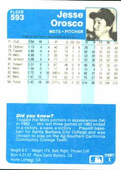 Jesse Orosco  baseball card collectible - Main Image 2