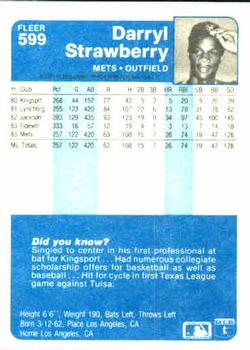 Darryl Strawberry  baseball card collectible - Main Image 2