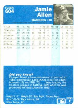 Jamie Allen  baseball card collectible - Main Image 2