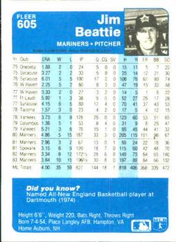 Jim Beattie  baseball card collectible - Main Image 2