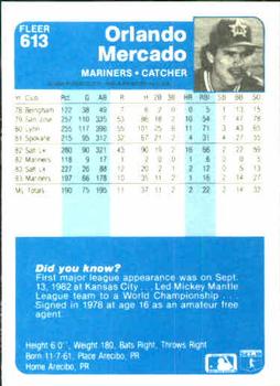 Orlando Mercado  baseball card collectible - Main Image 2