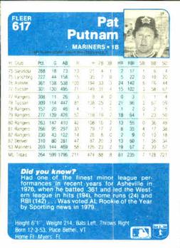 Pat Putnam  baseball card collectible - Main Image 2