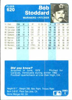 Bob Stoddard  baseball card collectible - Main Image 2