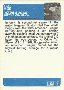 Wade Boggs  baseball card collectible - Main Image 2