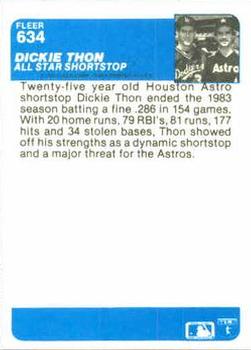 Dickie Thon  baseball card collectible - Main Image 2