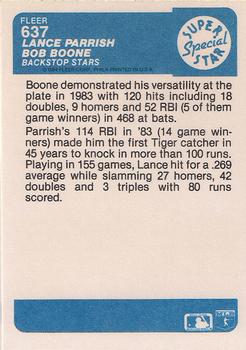 Lance Parrish / Bob Boone  baseball card collectible - Main Image 2