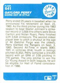 Gaylord Perry  baseball card collectible - Main Image 2