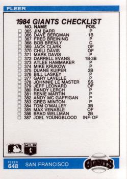 Checklist: Phillies / Giants  baseball card collectible - Main Image 2