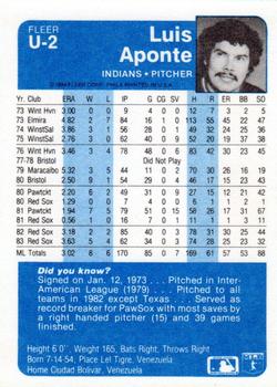 Luis Aponte  baseball card collectible - Main Image 2