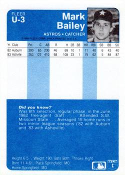Mark Bailey  baseball card collectible - Main Image 2