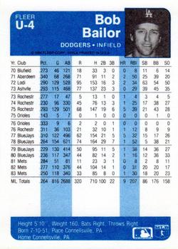 Bob Bailor  baseball card collectible - Main Image 2