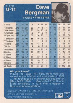 Dave Bergman  baseball card collectible - Main Image 2