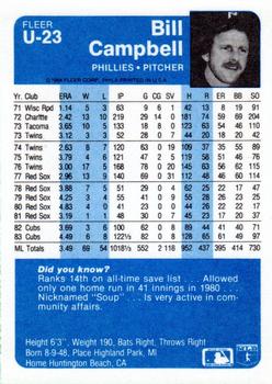 Bill Campbell  baseball card collectible - Main Image 2