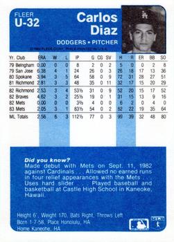 Carlos Diaz  baseball card collectible - Main Image 2