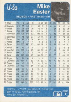 Mike Easler  baseball card collectible - Main Image 2