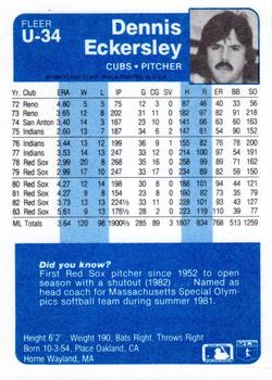 Dennis Eckersley  baseball card collectible - Main Image 2