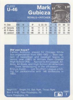 Mark Gubicza  baseball card collectible - Main Image 2