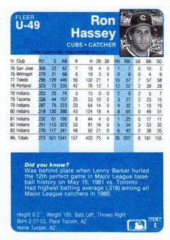 Ron Hassey  baseball card collectible - Main Image 2