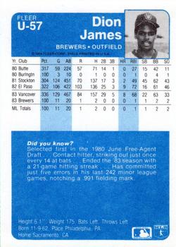 Dion James  baseball card collectible - Main Image 2