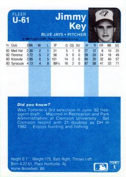 Jimmy Key  baseball card collectible - Main Image 2