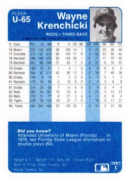 Wayne Krenchicki  baseball card collectible - Main Image 2