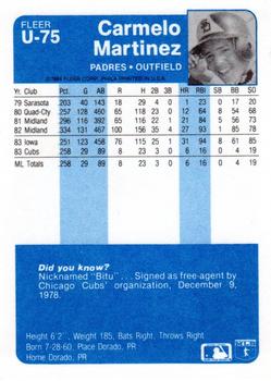 Carmelo Martinez  baseball card collectible - Main Image 2