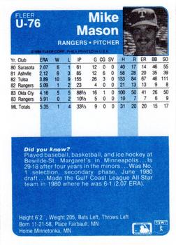 Mike Mason  baseball card collectible - Main Image 2